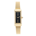 Women's Minimalist Bar-Marker Small Dial Quartz Watch with Steel Bracelet