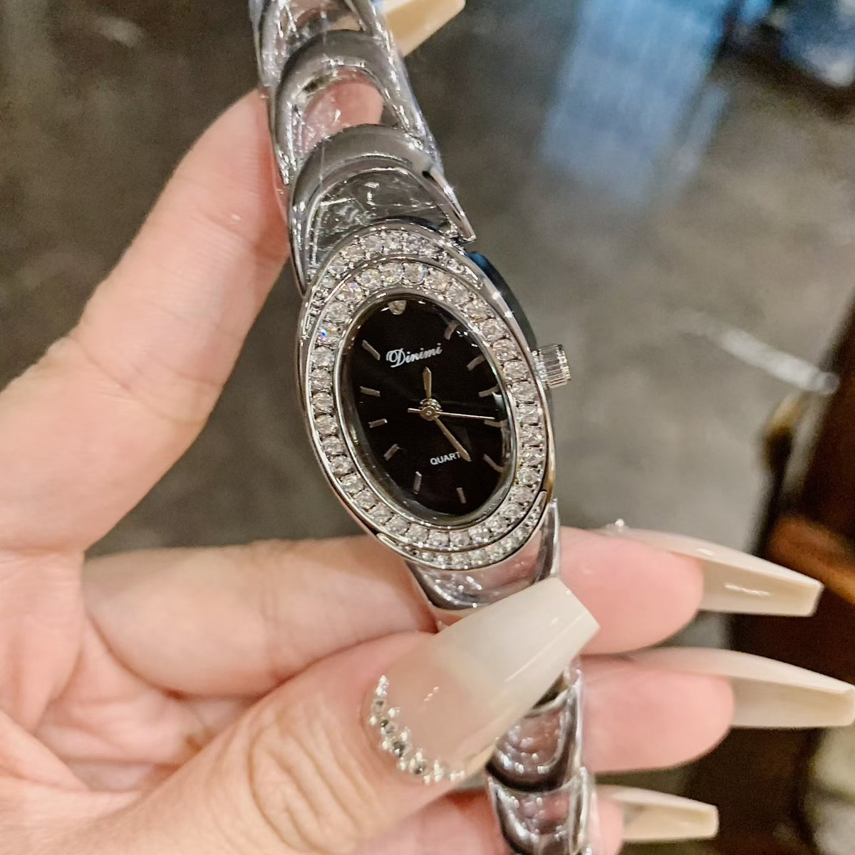 Women's Oval Openwork Bracelet Vintage Watch