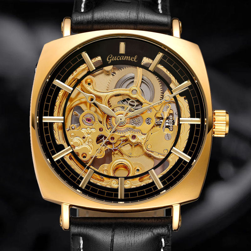 GESMART Men's New Skeleton Automatic Mechanical Watch European American Style Casual Fashion