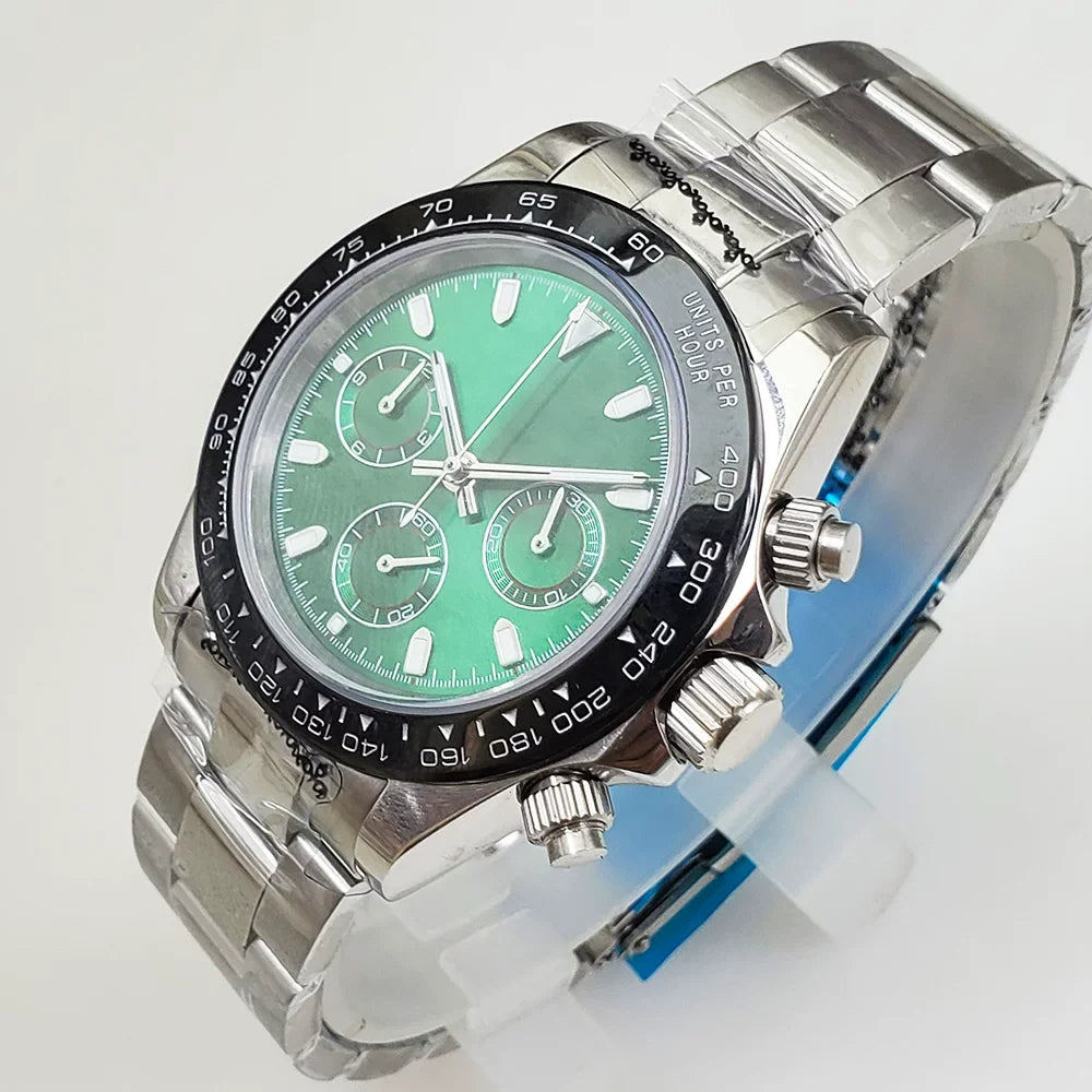 Men's Quartz Chronograph Watch 39mm Sapphire Crystal Luminous Hands