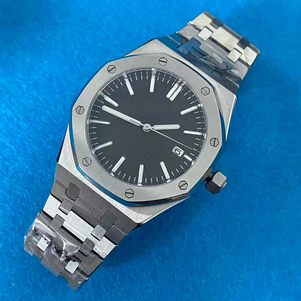 Men's 41mm Mechanical Watch NH35 Movement Sapphire Crystal Steel Case Green Lume