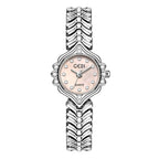 Women's Mother-of-Pearl Small-Dial Rhinestone Fishtail-Chain Quartz Watch