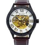 GESMART Men's Automatic Mechanical Watch Roman Numerals Luminous Skeleton Exhibition Case Back