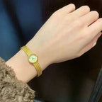 Babila Ladies Gold Wheat Dial Watch Japan Vintage Exquisite Small