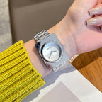 GESMART Women's New Small Square Quartz Watch Steel Band Butterfly Clasp Minimalist Luxury Style