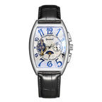 GESMART Men's Tonneau Shape Tourbillon Automatic Skeleton Mechanical Watch