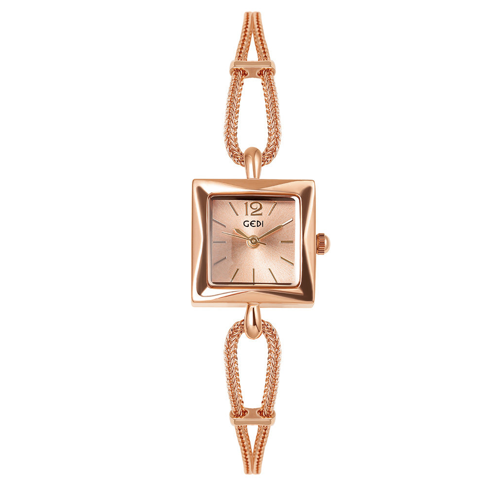 GESMART Women's Small Square Bracelet Quartz Watch Minimalist Niche Design Vintage Style