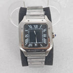 Men's 38mm Square Watch 316L Case Exhibition Back Mineral Glass 2813 Movement
