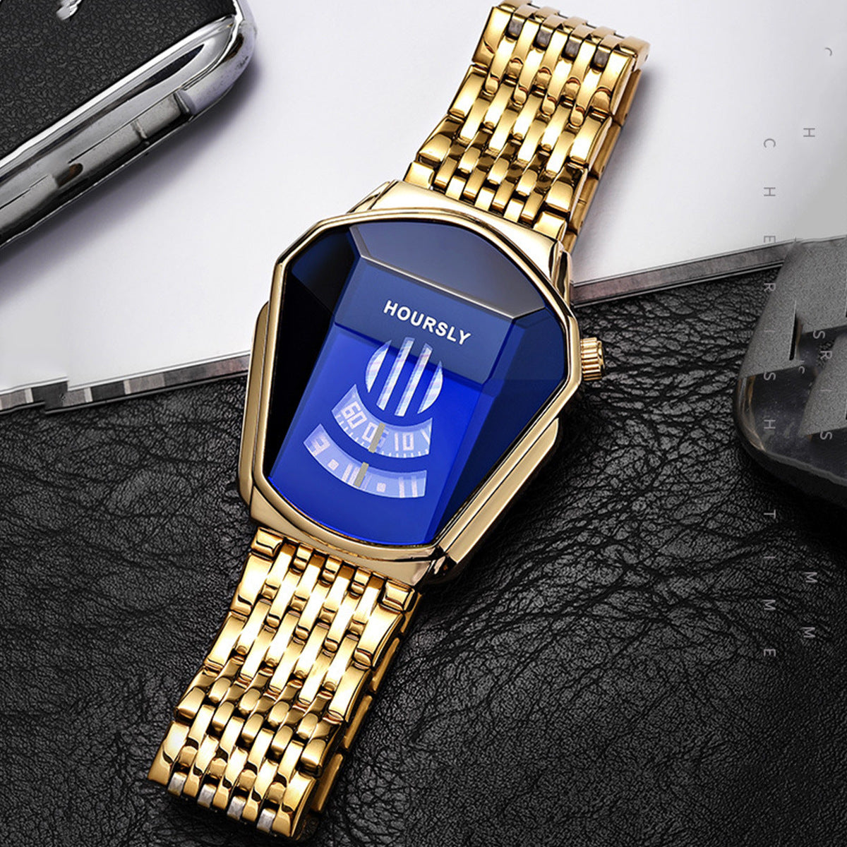 Men's Motorcycle-Style Quartz Watch