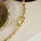GESMART Women's Retro Small Gold Tone Oval Quartz Watch Bracelet Vintage Literary Style