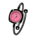 Women's Minimalist Swan Woven-Metal Bangle Quartz Watch