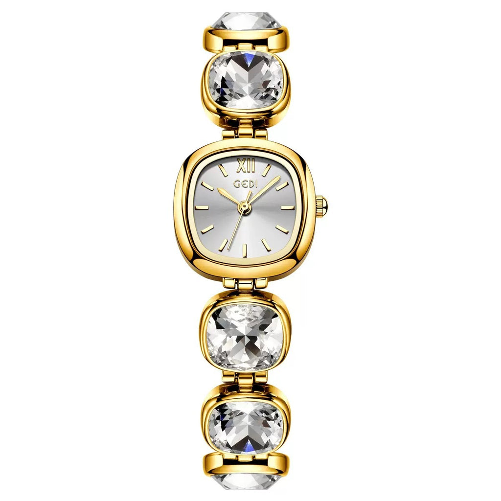 Women's Small Square Rhinestone Bracelet Quartz Watch