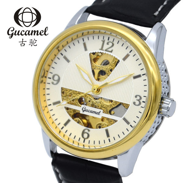 GESMART Men's Skeleton Automatic Mechanical Watch Exhibition Case Back Fashion