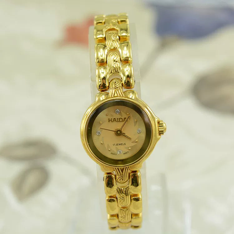 HAIDA Ladies Manual Wind Mechanical Watch Gold-Plated Fashion NOS