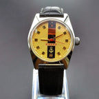 Navy Commander Men's Mechanical Watch Leather Steel Fold Strap Commemorative