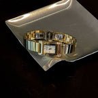 Women's Small Square Vintage Gold-Tone Quartz Watch
