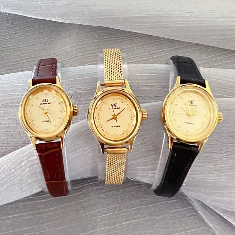 Golden Anchor Ladies Manual Wind Mechanical Watch Vintage 90s Student NOS