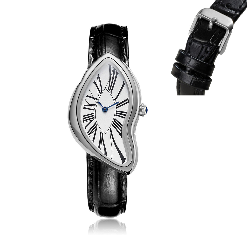 GESMART Men's Y2K Alien Shape Melting Distorted Quartz Watch Fashion Premium Niche Design Wristwatch