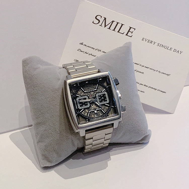 Unisex Vintage Large-Dial Multi-Function Chronograph Watch