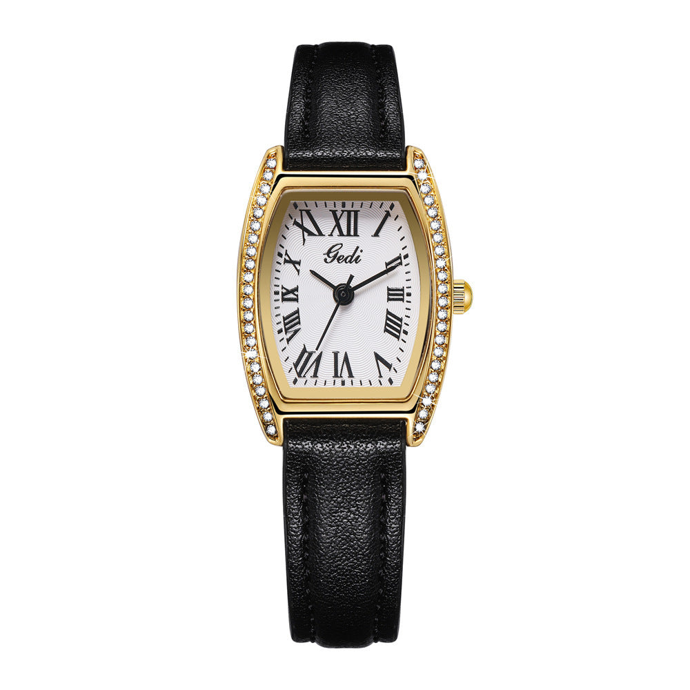 GESMART Women's Vintage Tonneau Shape Quartz Watch Fairy Style Minimalist Casual Fashion Ladies Wristwatch