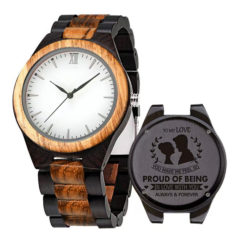 Unisex Large-Dial Vintage Wood Couple Quartz Watch