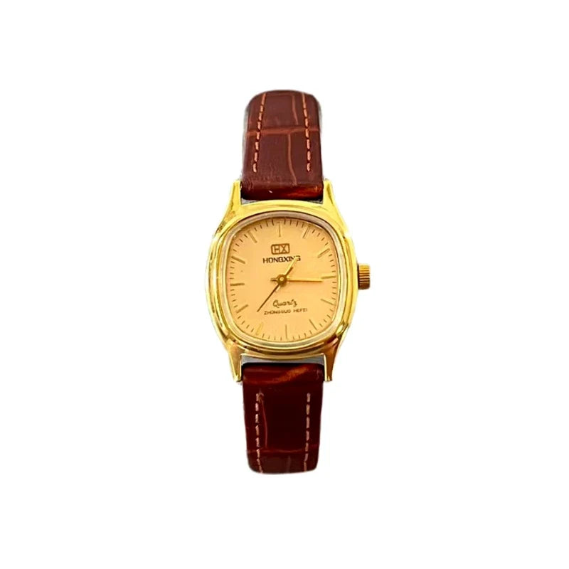Red Star Ladies Quartz Watch Small Gold Vintage Japan Movement 90s NOS
