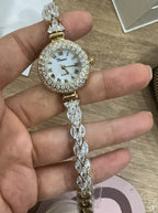 Women's Pearl Bracelet Vintage Roman-Marker Quartz Watch