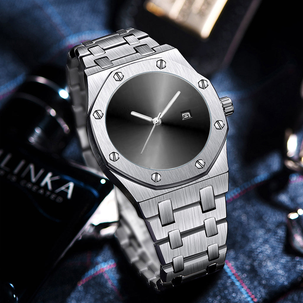 GESMART Men's Creative Cool Tech Steel Band Quartz Watch Fashion Trendy Wristwatch