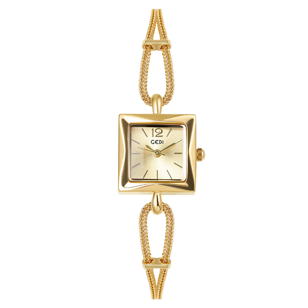 GESMART Women's Small Square Bracelet Quartz Watch Minimalist Niche Design Vintage Style