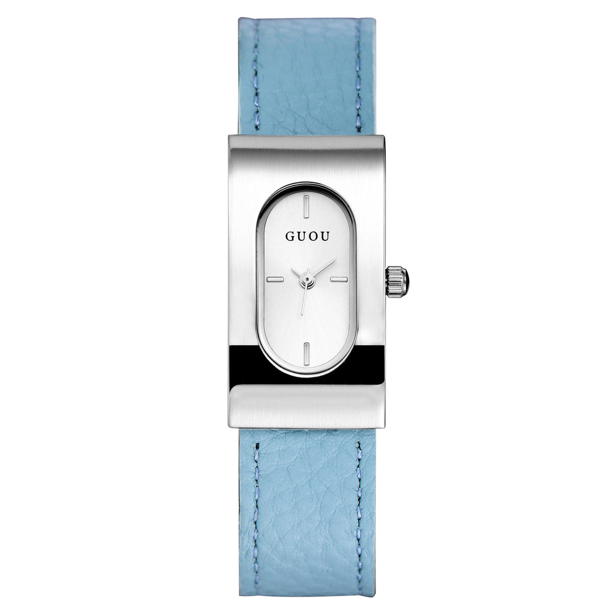 Women's Square Genuine-Leather Vintage Quartz Watch