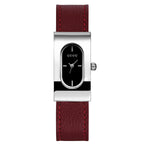 Women's Square Genuine-Leather Vintage Quartz Watch