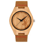 Men's Classic Bamboo-Wood Minimalist Quartz Watch