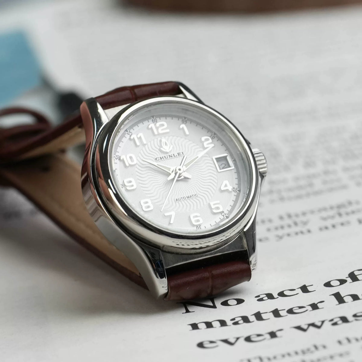 Chunlei Ladies Automatic Mechanical Watch All Steel Genuine Leather Fashion
