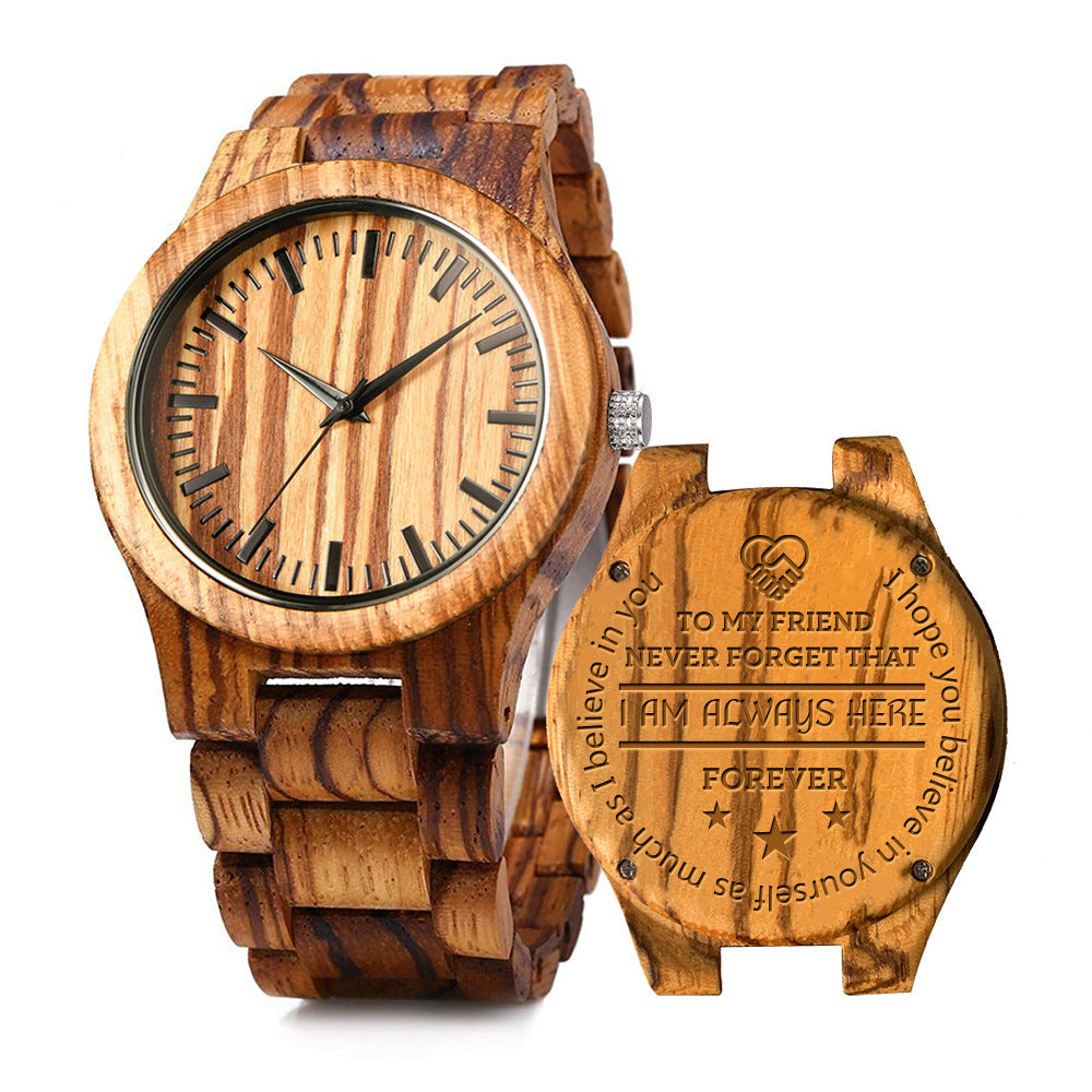 Unisex Large-Dial Vintage Wood Couple Quartz Watch