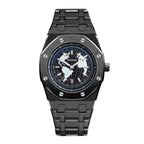 GESMART Men's New Wandering Earth Style Watch Water Resistant Luminous Calendar Steel Band Wristwatch