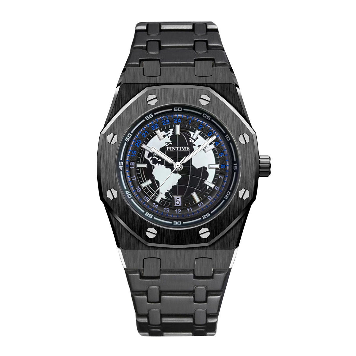 GESMART Men's New Wandering Earth Style Watch Water Resistant Luminous Calendar Steel Band Wristwatch