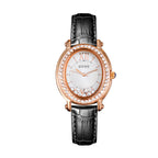 Women's Vintage Full-Rhinestone Leather-Strap Waterproof Watch