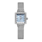 GESMART Women's New Small Square Quartz Watch Rhinestone Mesh Band Gold Tone Water Resistant
