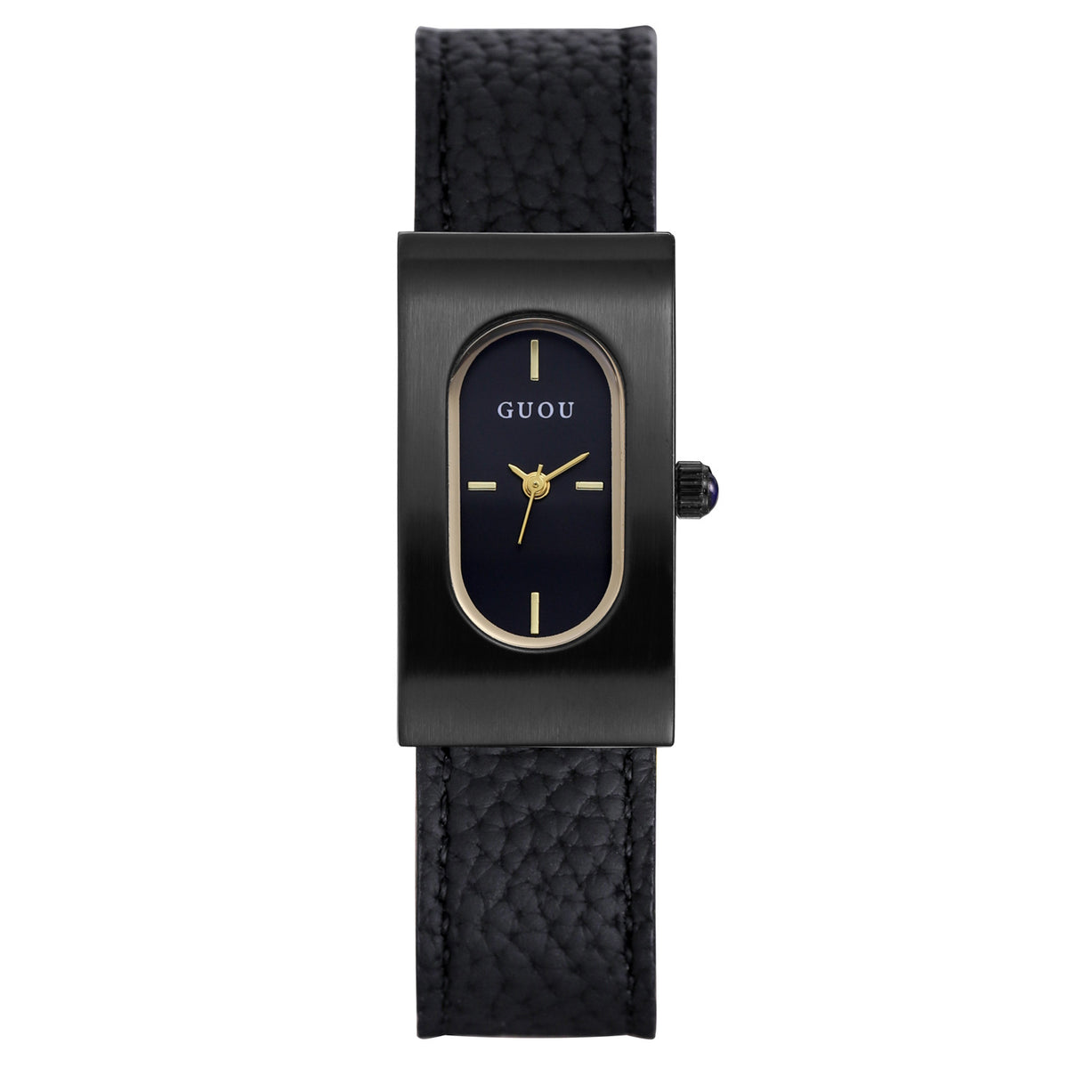 Women's Square Genuine-Leather Vintage Quartz Watch