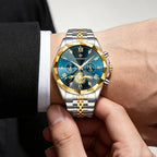GESMART Men's Diamond Facet Design Quartz Watch Multifunction Luminous Water Resistant Student