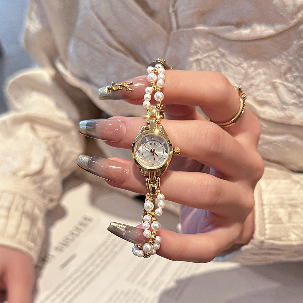 Women's Pearl Chain Bracelet Watch