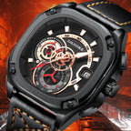 GESMART Men's Square Quartz Watch Luminous Water Resistant Premium Casual Wristwatch