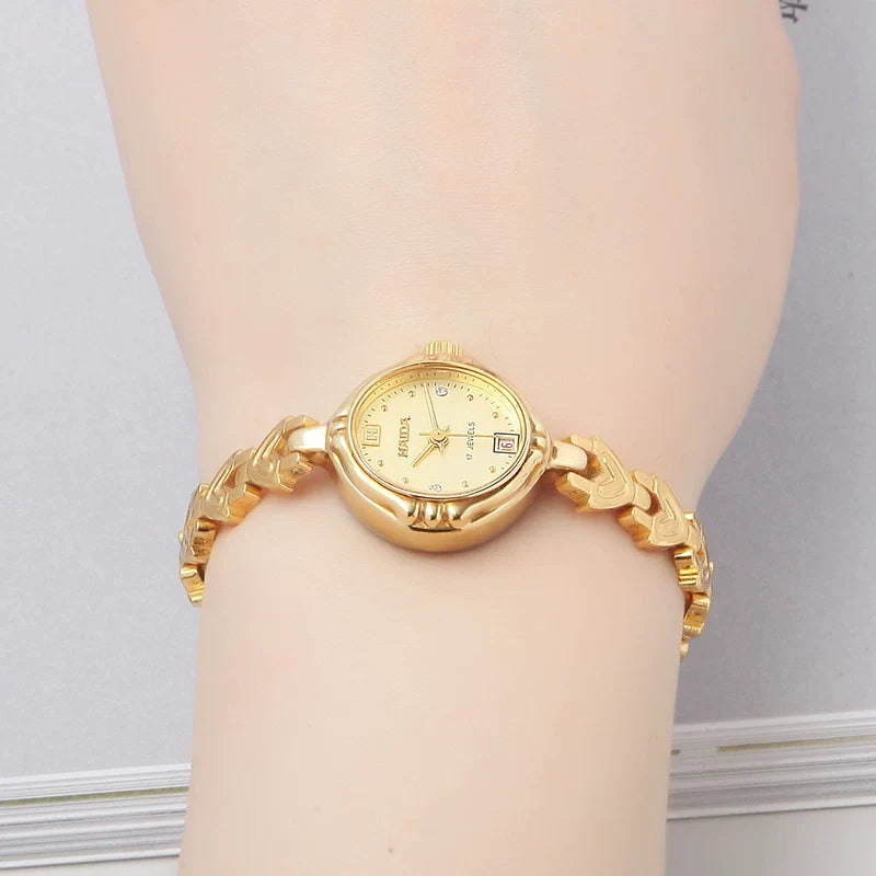HAIDA Ladies Oval Manual Wind Mechanical Gold Watch Vintage New NOS