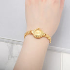 HAIDA Ladies Manual Wind Mechanical Watch Gold-Plated Crystal-Set Small NOS