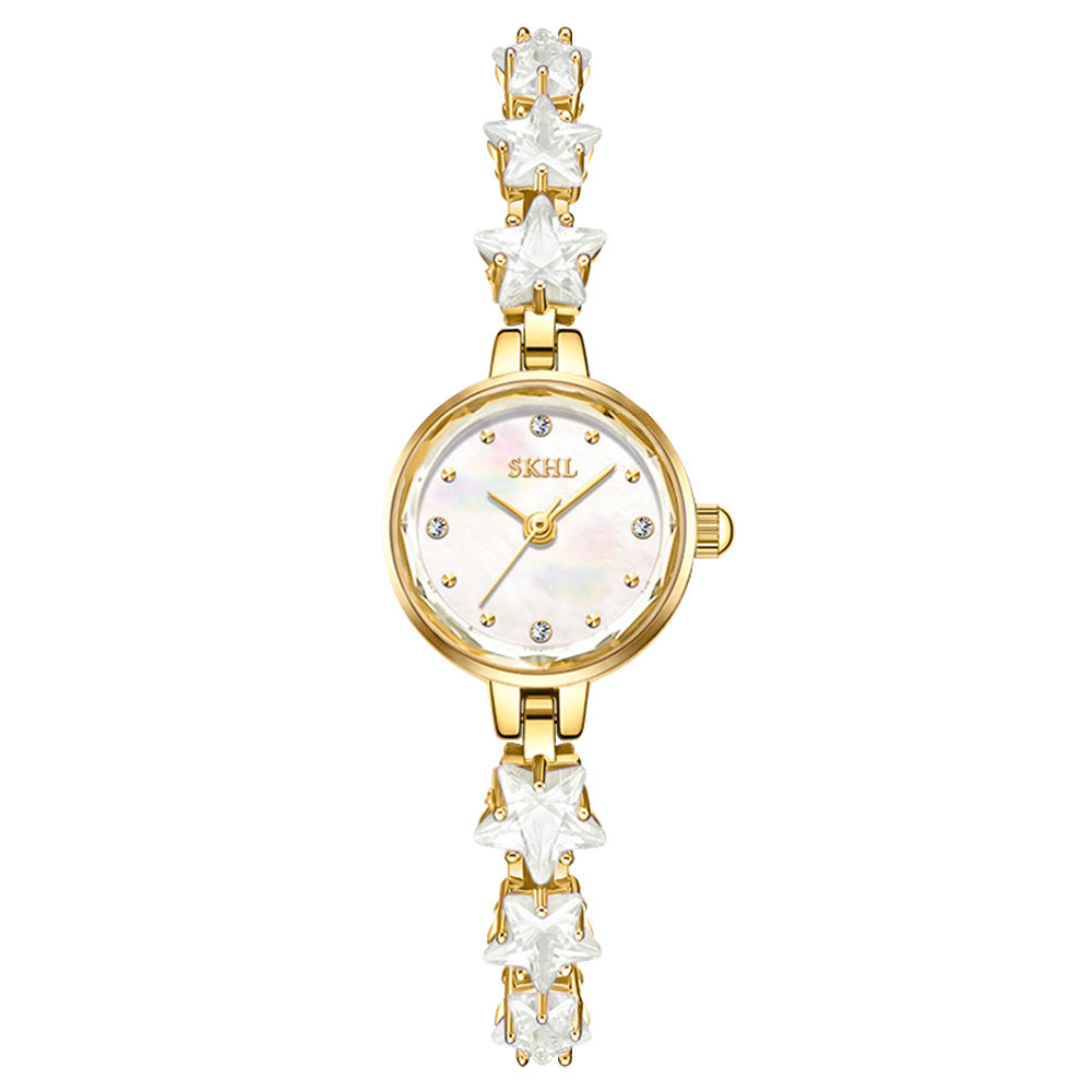 GESMART 2025 New Women's Elegant Crystal Bracelet Quartz Watch Luxury Style Exquisite Ladies Wristwatch