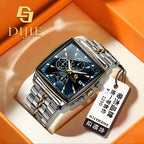 GESMART Men's Small Three Hands Quartz Watch Steel Band Business Casual Fashion