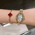 Women's Four-Leaf Clover Pearl Roman-Numeral Quartz Watch