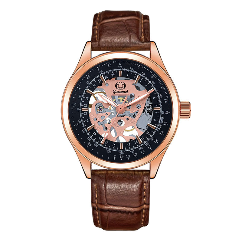 GESMART Men's Hand Winding Skeleton Mechanical Watch Casual Fashion Wristwatch