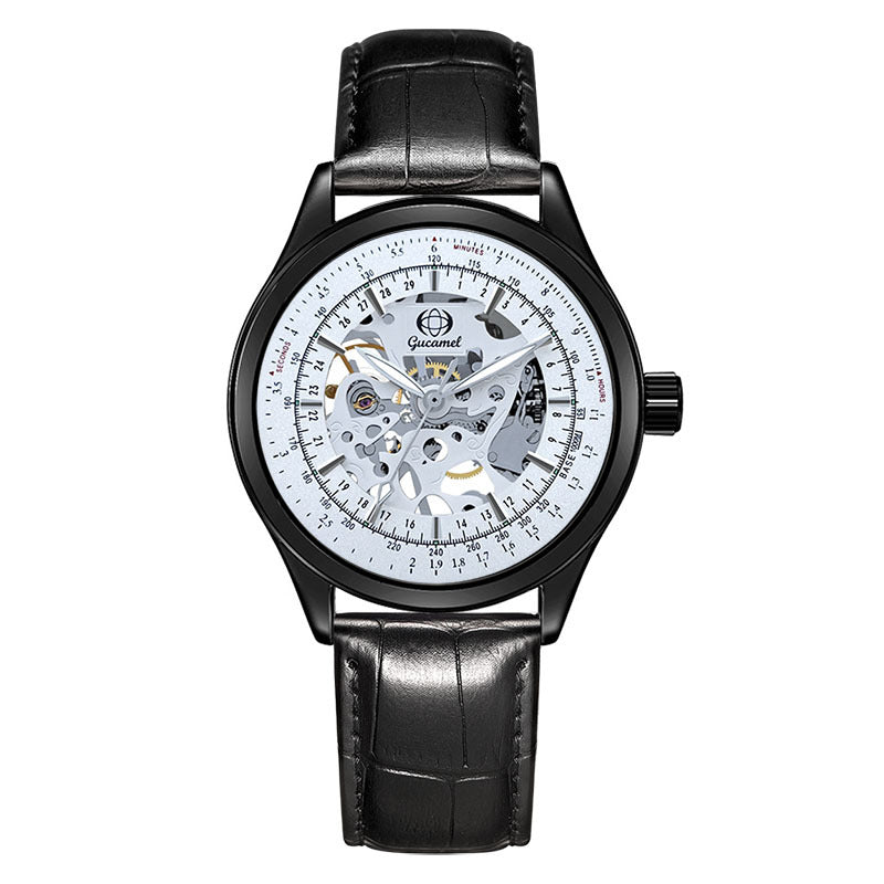 GESMART Men's Hand Winding Skeleton Mechanical Watch Casual Fashion Wristwatch