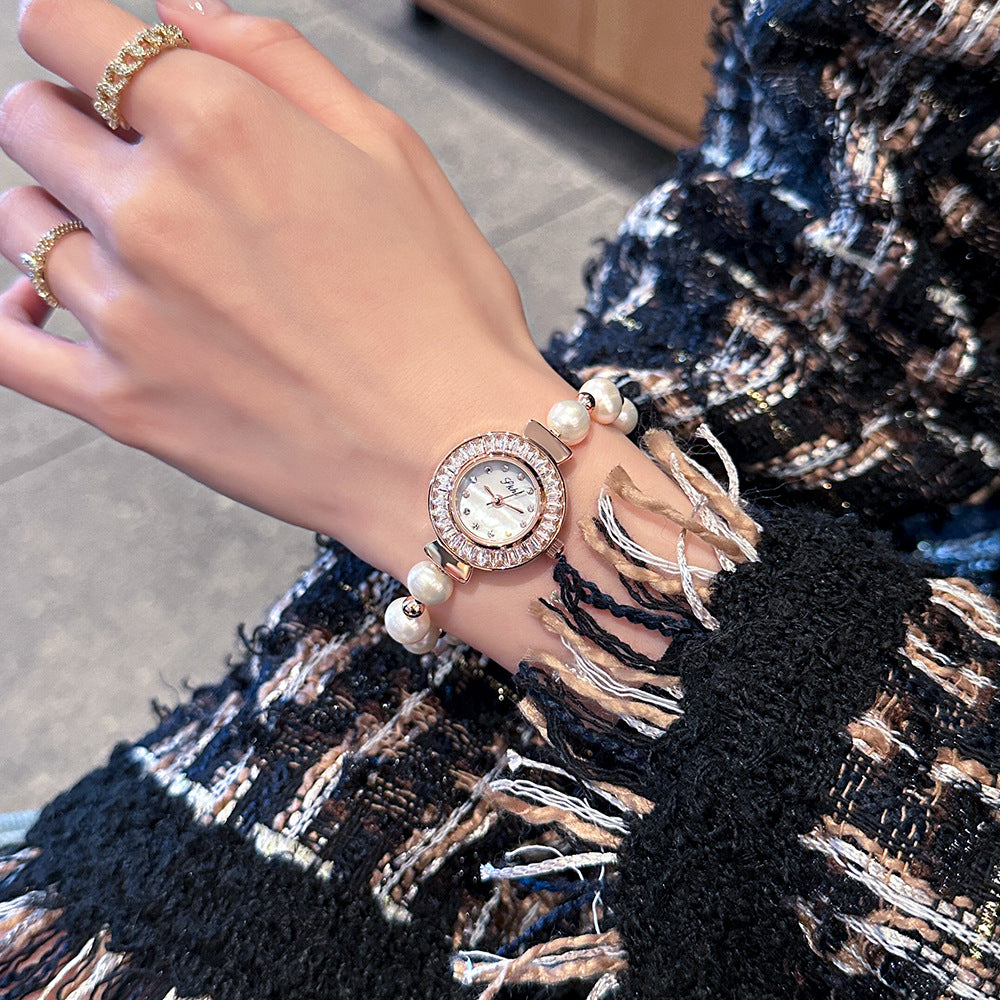 Women's Mother-of-Pearl Pearl Bracelet Quartz Watch